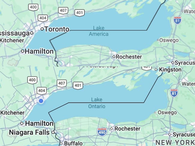 La decisión ocurrió luego de que el presidente estadounidense firmara una orden ejecutiva cambiando el nombre del lago que su país comparte con Canadá.
(Foto: Caracol Radio / Cortesía Google Maps)
