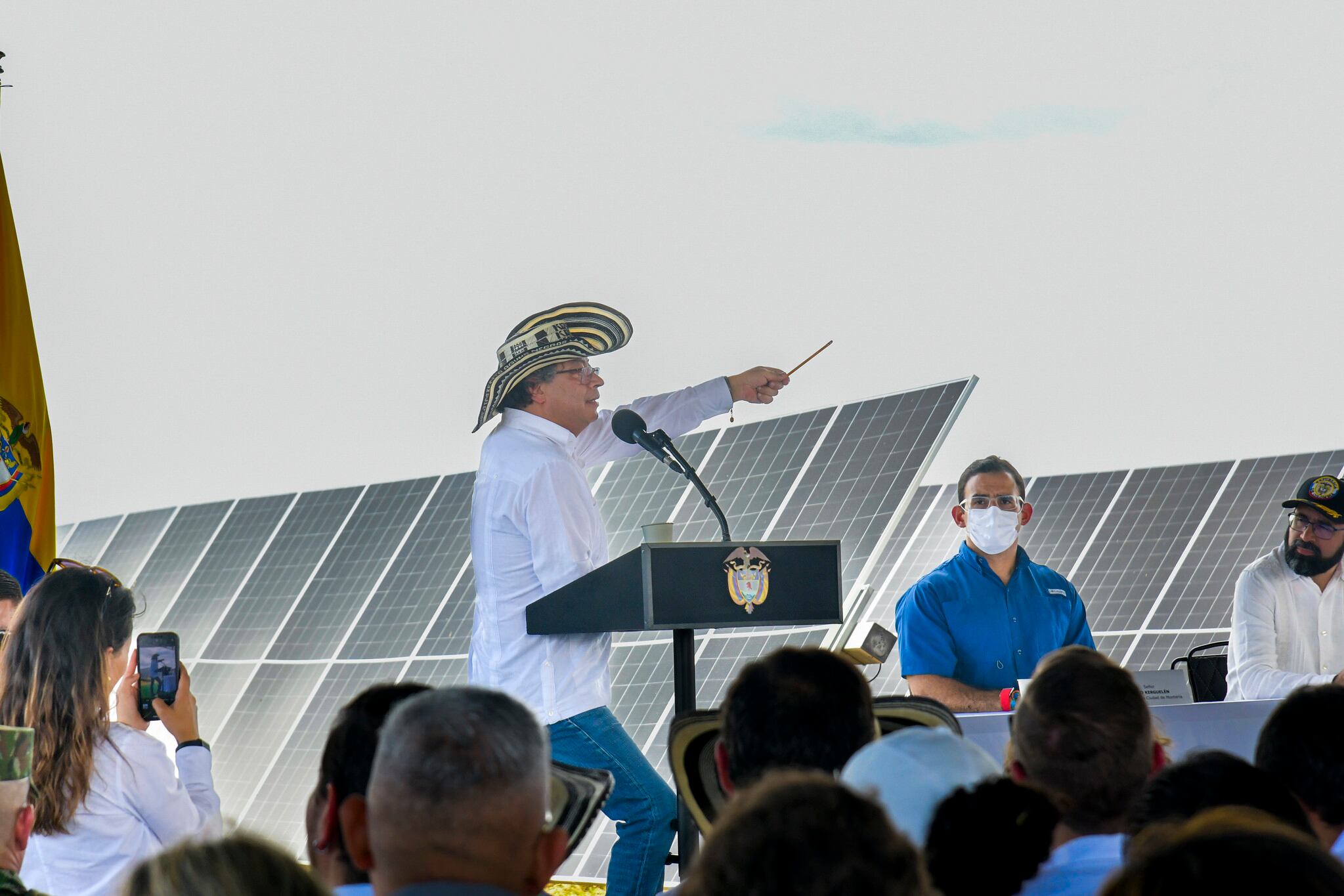 El presidente Petro en la inauguración del Parque Solar Fotovoltáico La Unión.