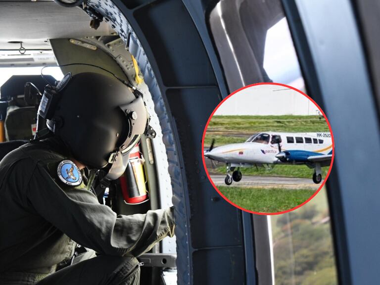 Personal de búsqueda de la avioneta desaparecida en Antioquia (Fotos vía Getty Images y cuenta de X de @FuerzaAereaCol)