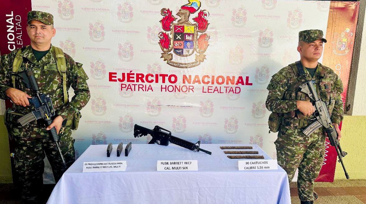 Se logro la recuperación de armamento. Foto Ejercito Caquetá