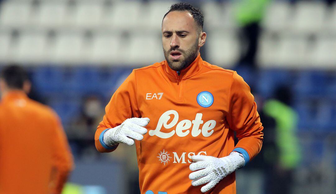 David Ospina en la previa del partido ante el Cagliari.