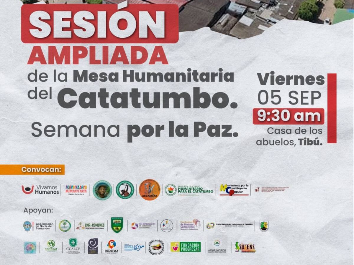 Mesa Humanitaria del Catatumbo sesionará en Tibú en medio de la confrontación armada
