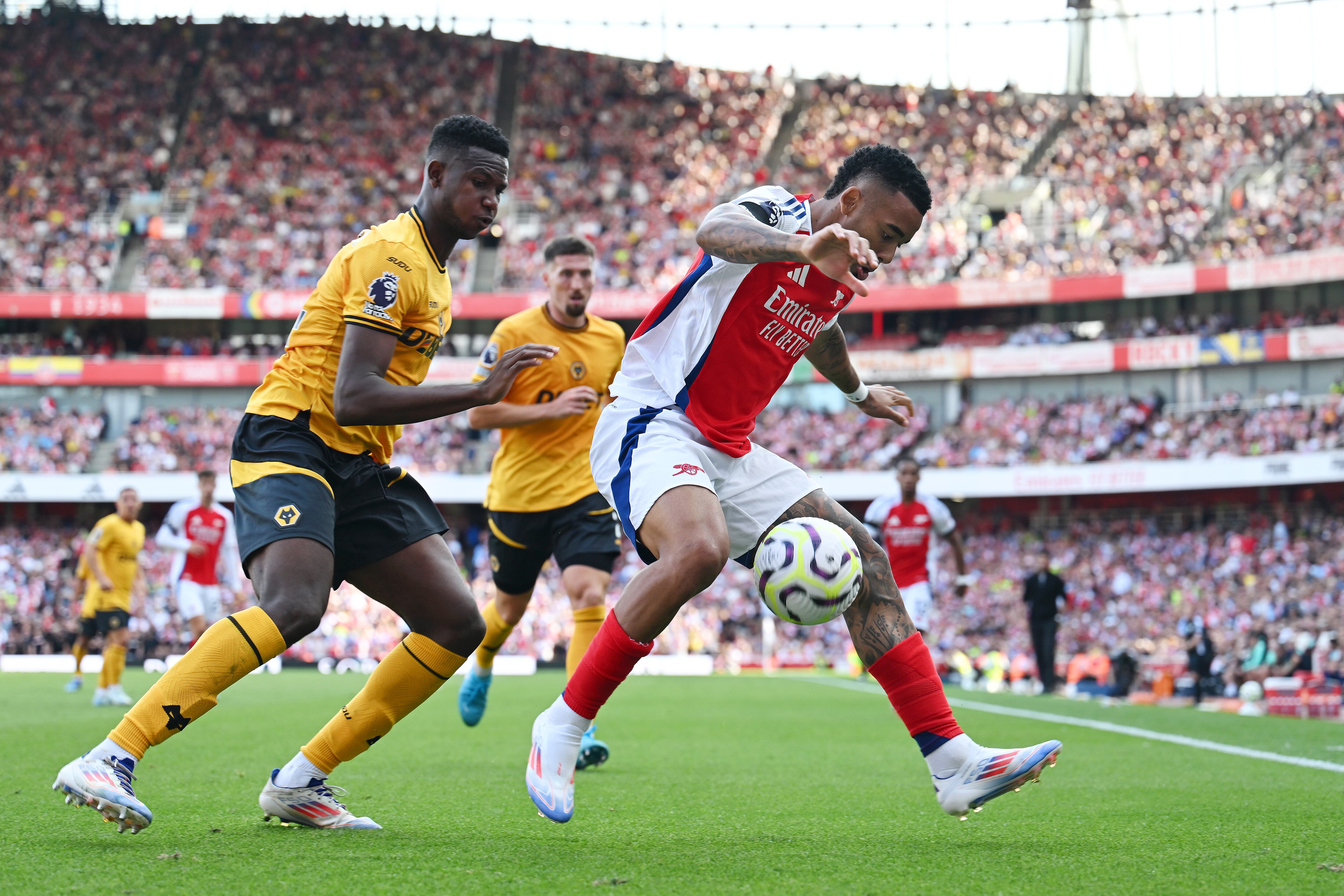 Yerson Mosquera. (Photo by Stuart MacFarlane/Arsenal FC via Getty Images)