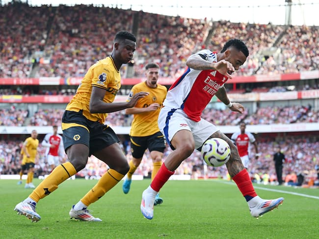 Yerson Mosquera. (Photo by Stuart MacFarlane/Arsenal FC via Getty Images)