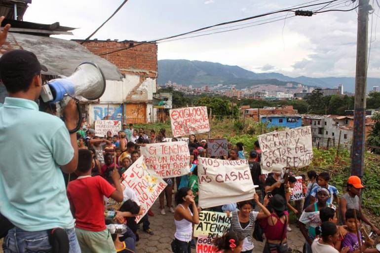 Sector de invasión en Medellín