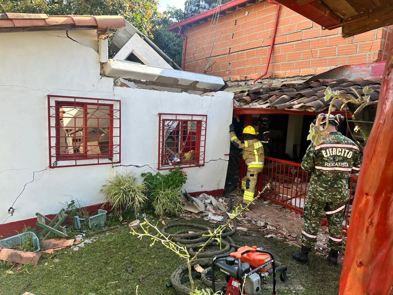 Explosión de pipeta de gas en zona rural de Rionegro, Ant. Foto: Alcaldía de Rionegro.