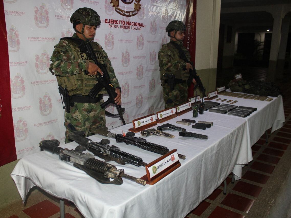 Material incautado tras los combates en Zaragoza- foto Brigada 11