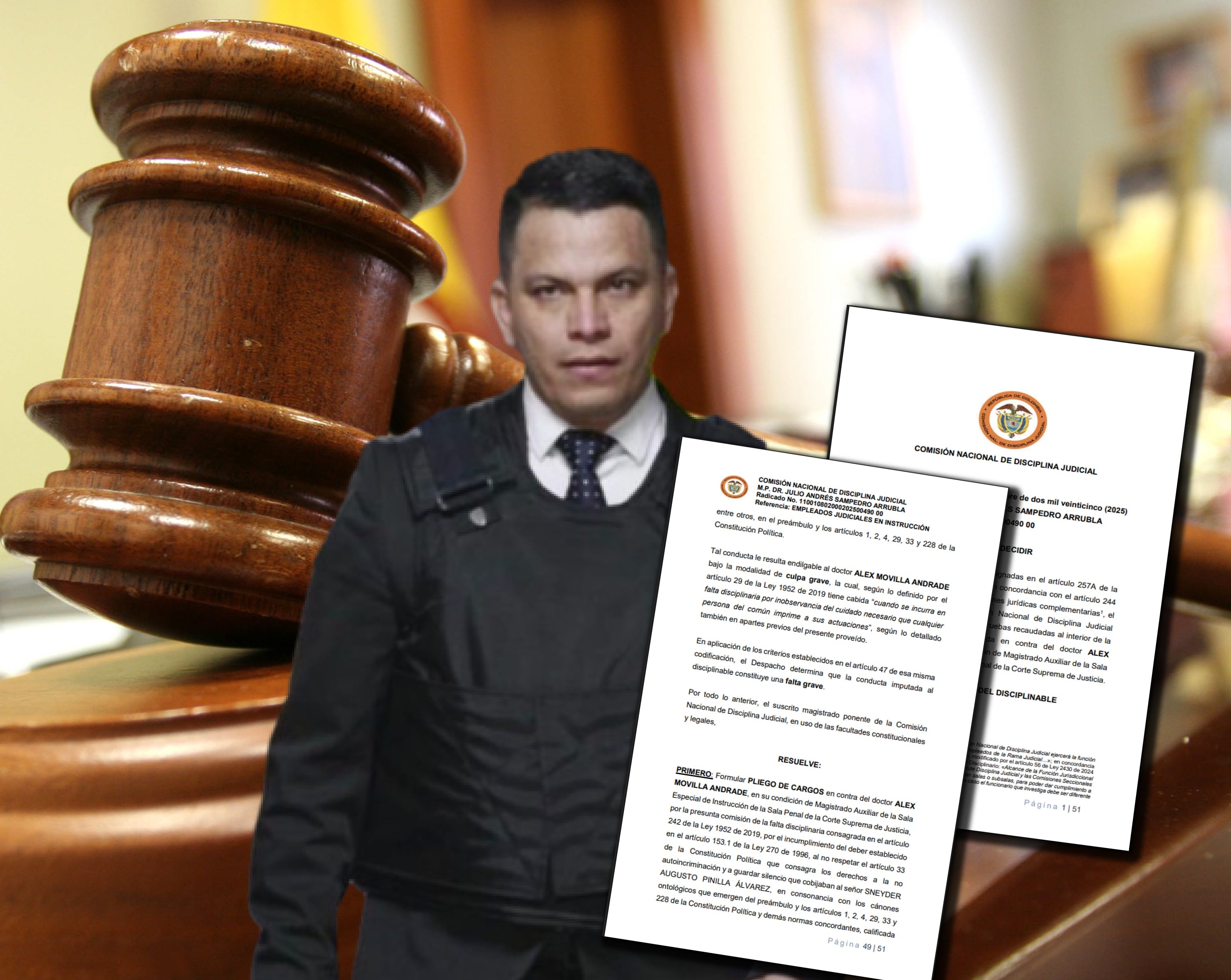 A juicio disciplinario magistrado auxiliar de la Corte por supuesto constreñimiento a Sneyder Pinilla