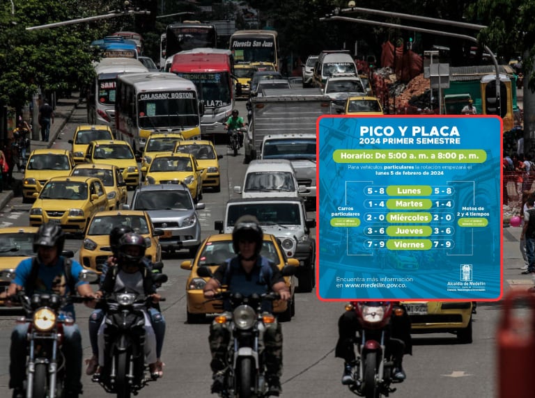 Rotación del pico y placa 2024 en Medellín (Getty Images - Alcaldía de Medellín)