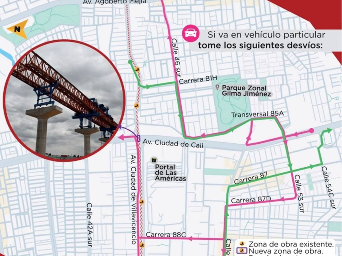 Desde el 16 de agosto comenzará el cierre de una importante vía en el sur Bogotá por obras del Metro