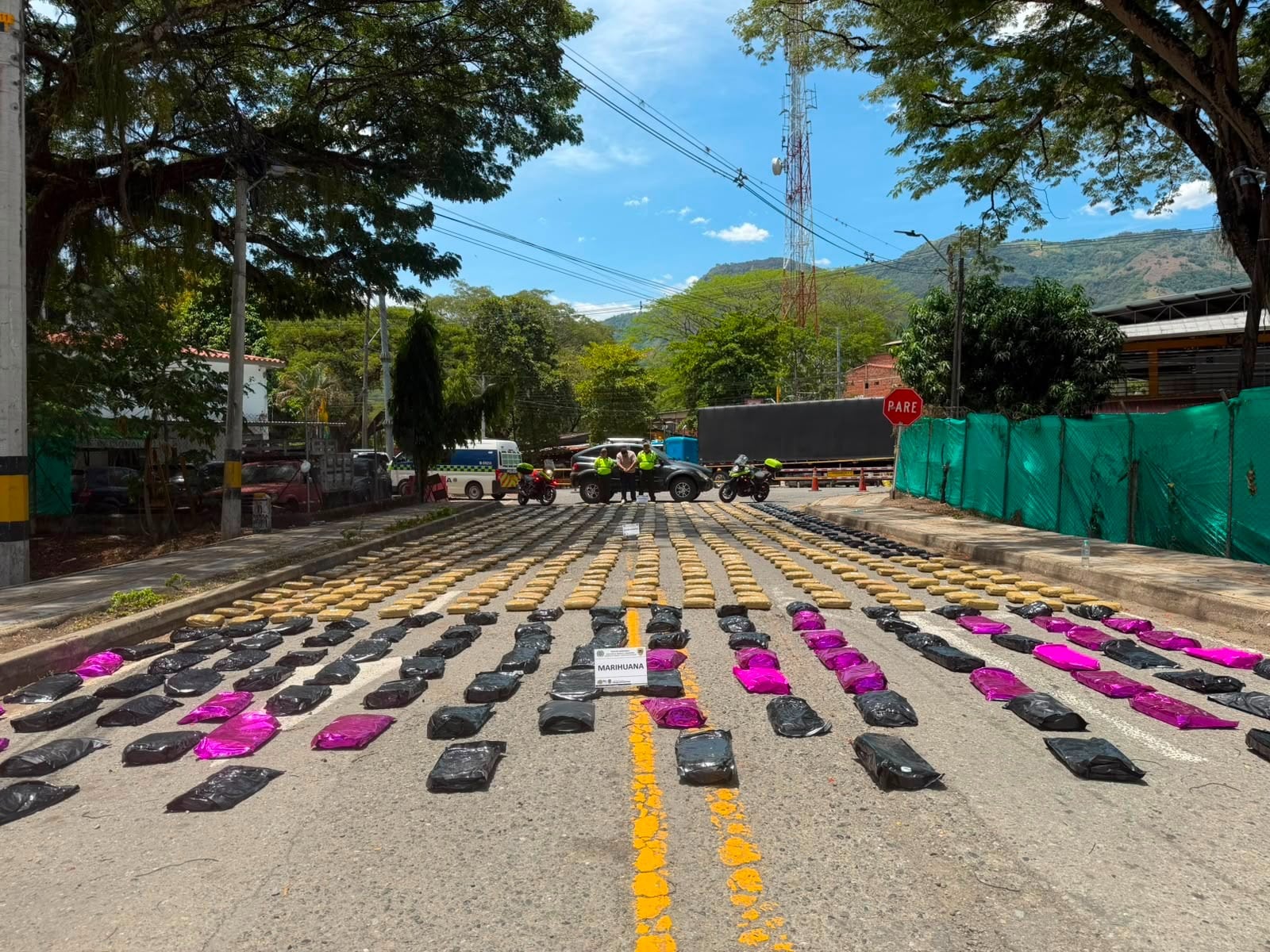 Marihuana incautada en La Pintada- foto Policía Antioquia