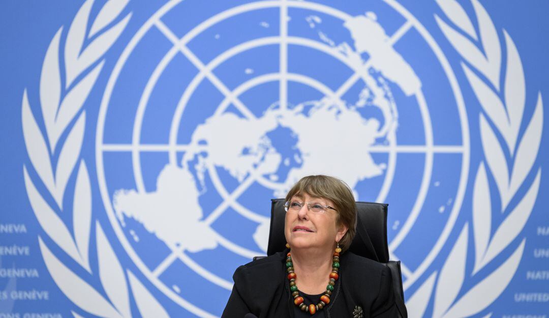 Michelle Bachelet en una sesión en Ginebra