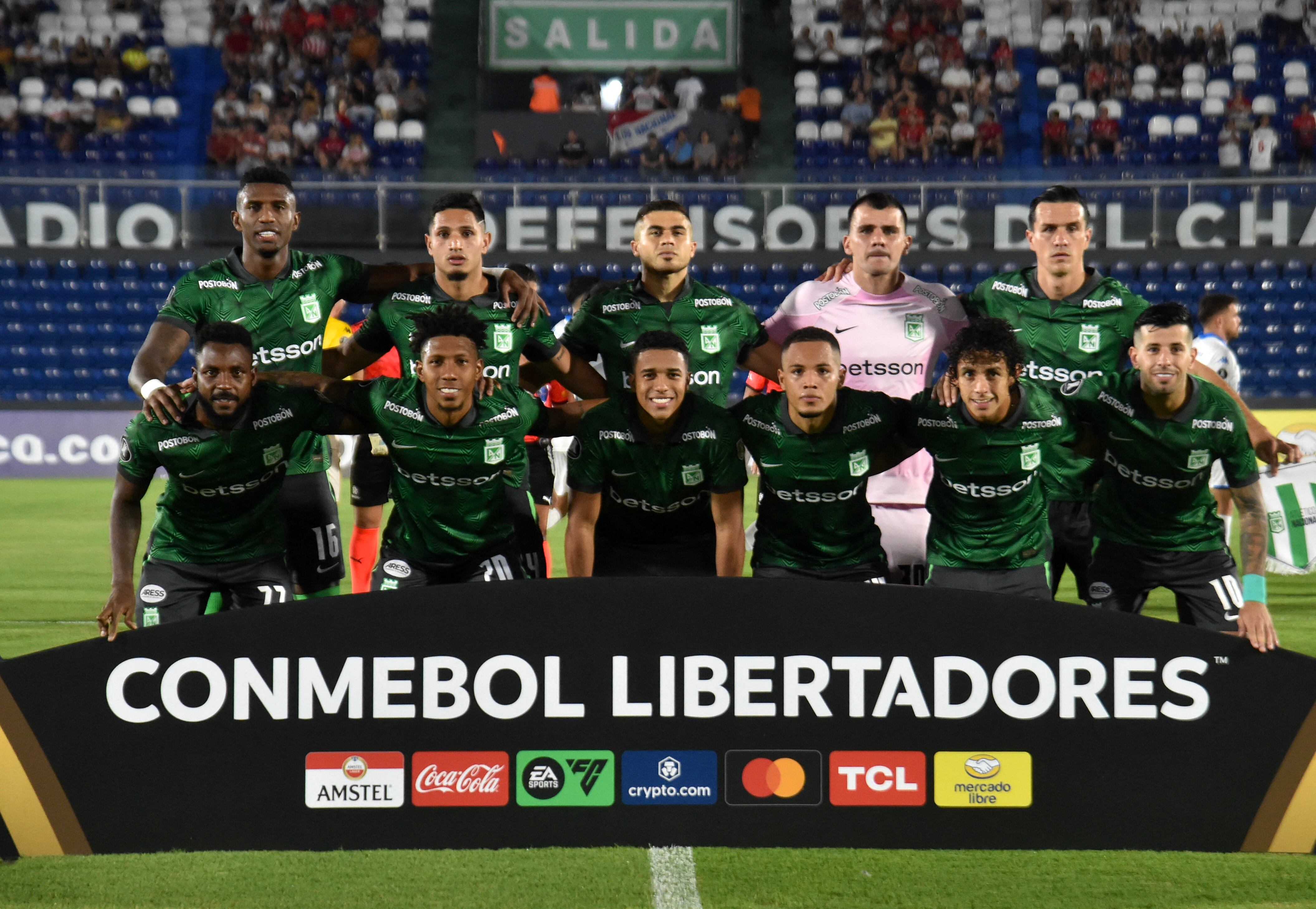 Atlético Nacional en su partido de Copa Libertadores en Paraguay. (Photo by NORBERTO DUARTE/AFP via Getty Images)