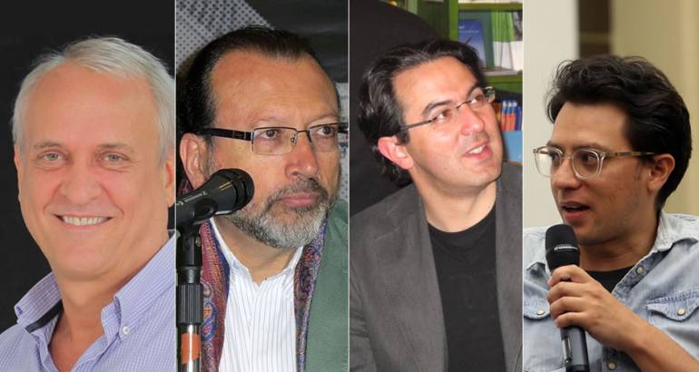 Tim Keppel, William Ospina, Juan Gabriel Vásquez y Andrés Felipe Solano.