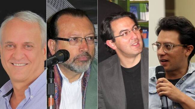 Tim Keppel, William Ospina, Juan Gabriel Vásquez y Andrés Felipe Solano.