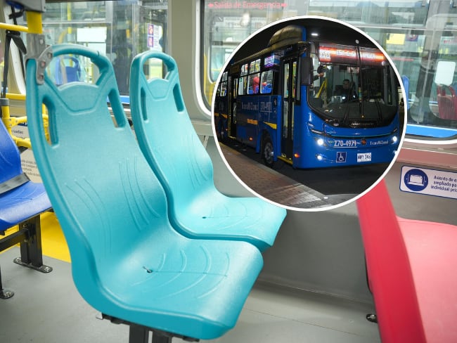 ÚNICAS personas que pueden usar sillas aguamarinas de Transmilenio: Muchos se quedarán de pie. Transmilenio/Alcaldía de Bogotá