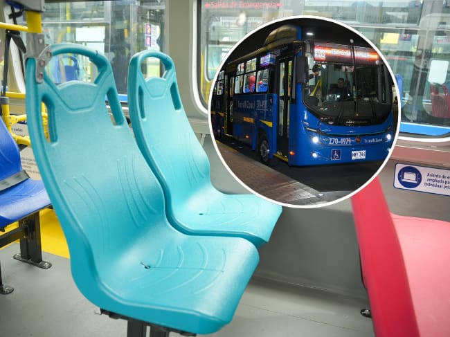 ÚNICAS personas que pueden usar sillas aguamarinas de Transmilenio: Muchos se quedarán de pie. Transmilenio/Alcaldía de Bogotá