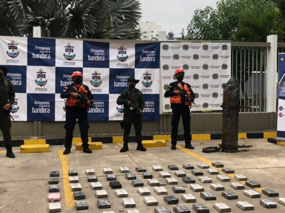 Incautaron 66 kilos de cocaína en inspección a buque mercante en Cartagena