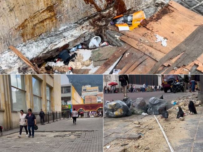 Deterioro de la carrera séptima en el centro de Bogotá. Foto: Caracol Radio.