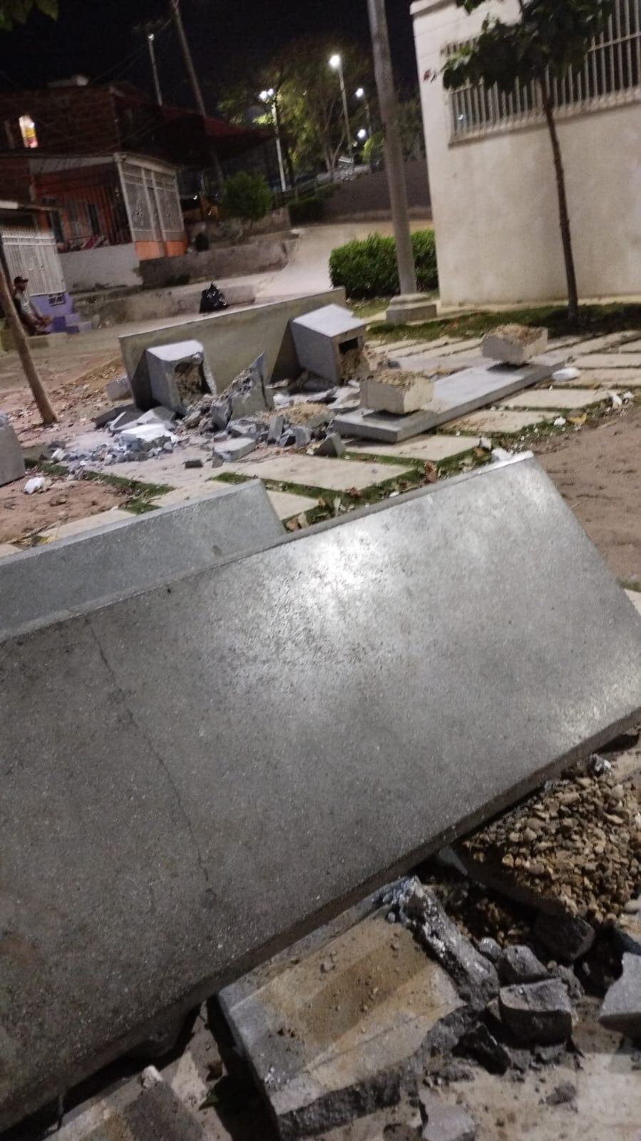 Sector destruido por la comunidad. / Foto: suministrada