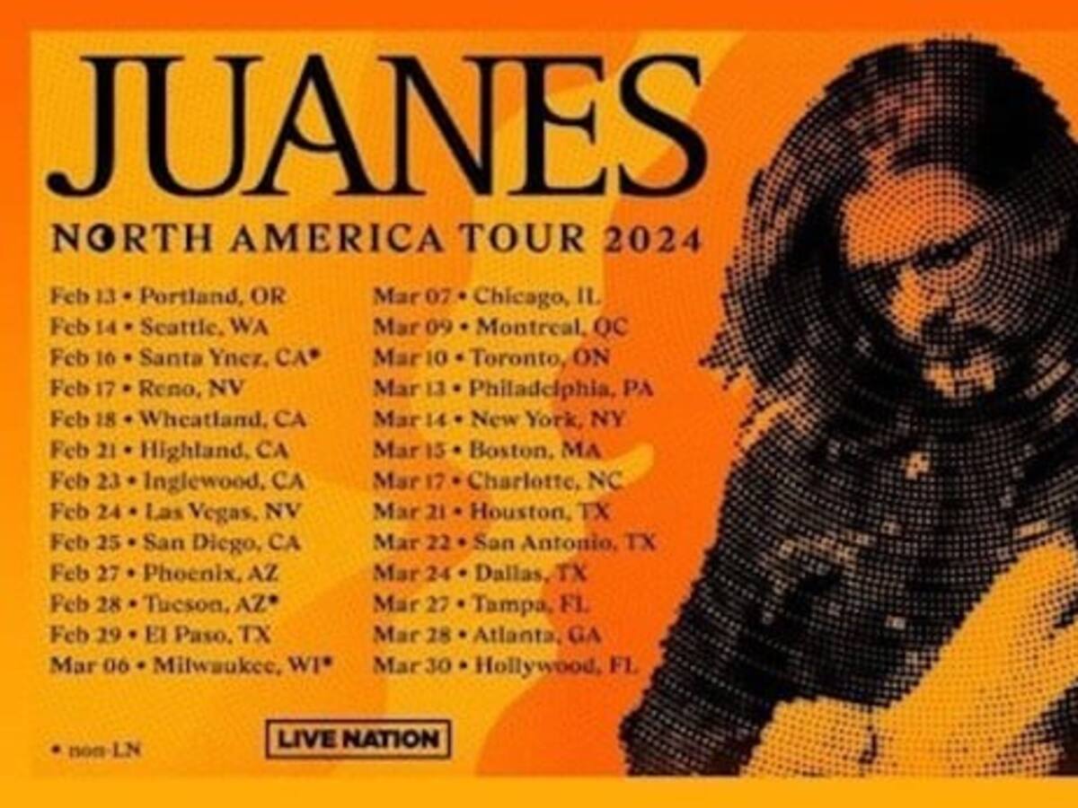 Juanes anuncia fechas de su gira mundial “Vida cotidiana” por Norteamérica.