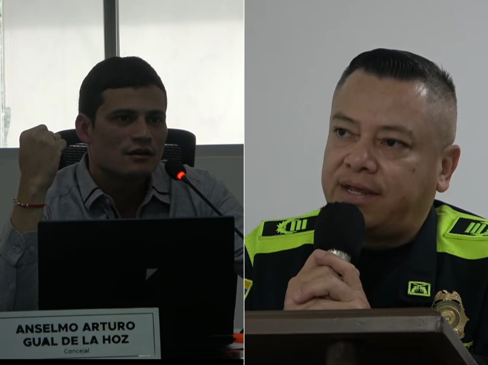 Concejal citó al comandante de la Policía para exigir medidas contra la inseguridad en Santa Marta. Foto: Concejo de Santa Marta
