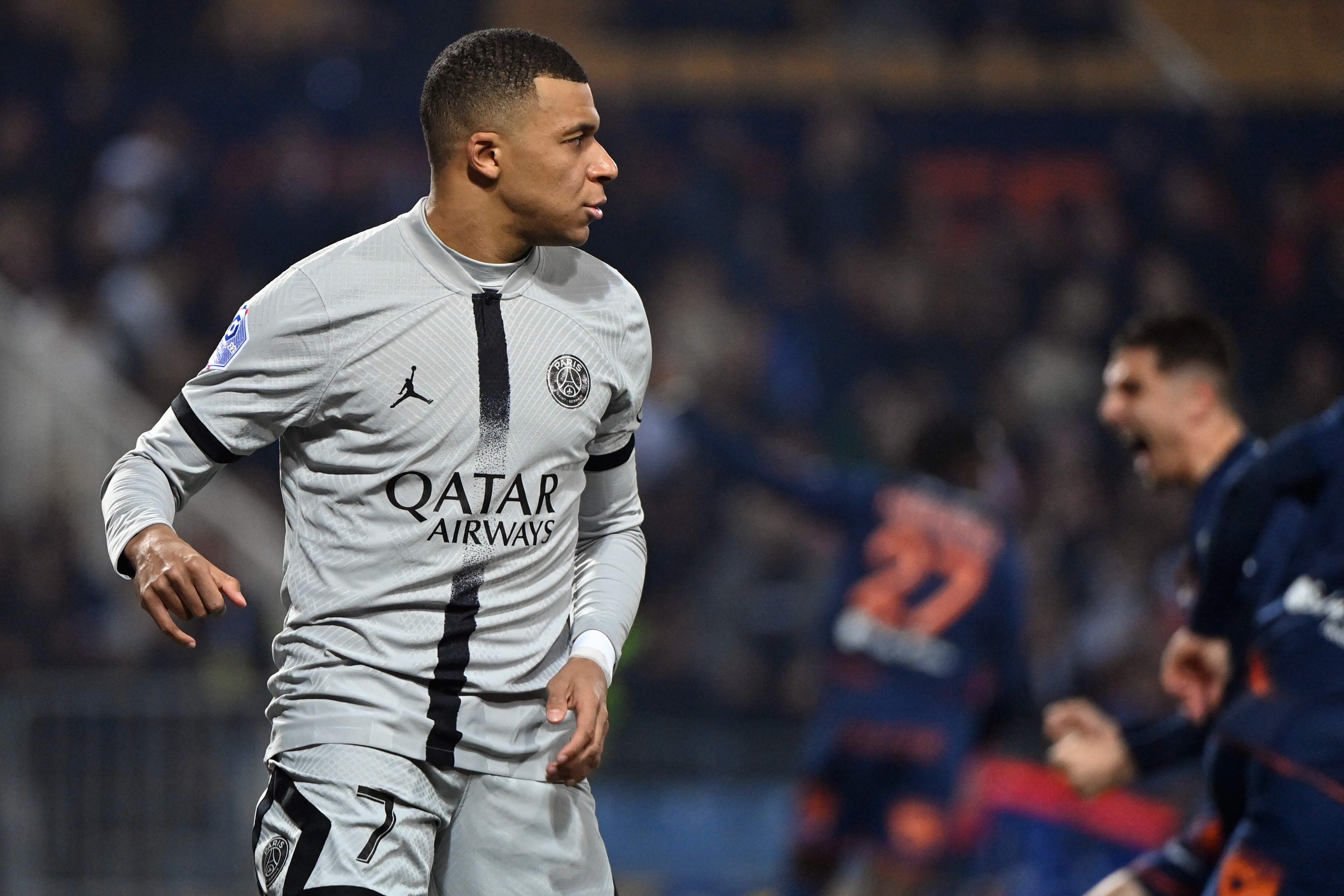Kylian Mbappé tuvo una floja noche con el PSG. (Photo by Sylvain THOMAS / AFP) (Photo by SYLVAIN THOMAS/AFP via Getty Images)