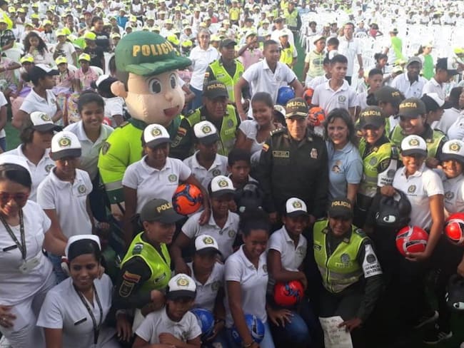 Con música y sorpresas, la Policía celebró el día del niño en Cartagena