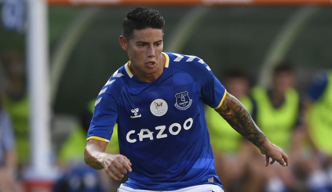 James Rodríguez en el primer partido de la Florida Cup con el Everton