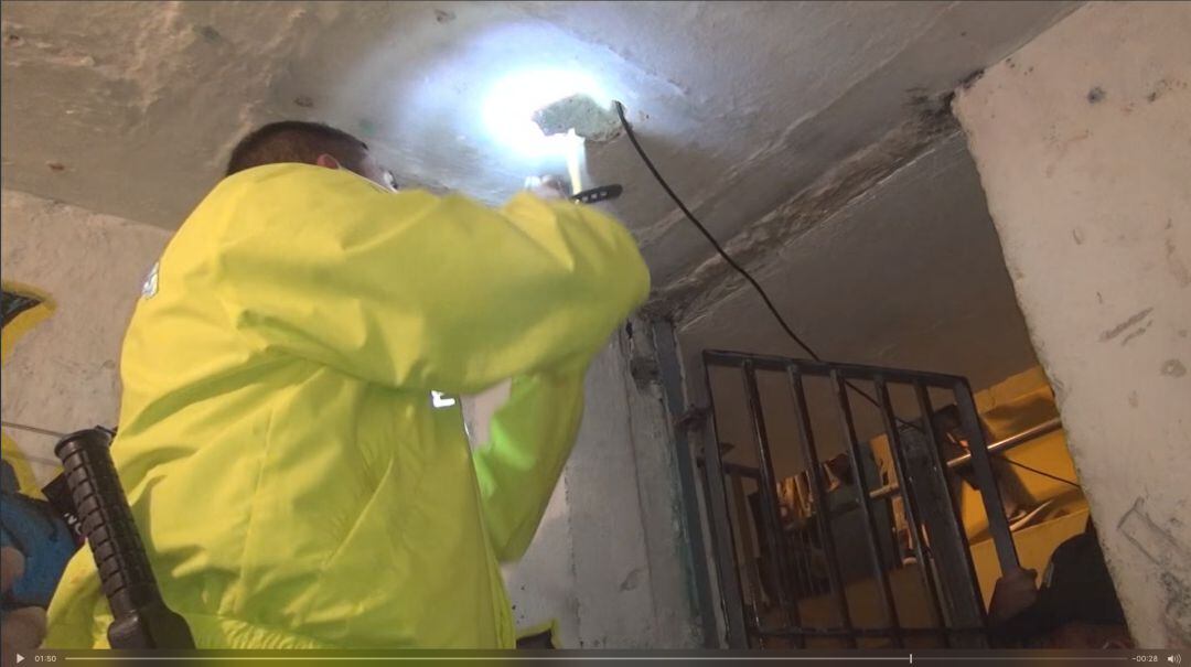 Operativo en una celda de la cárcel La Blanca de Manizales