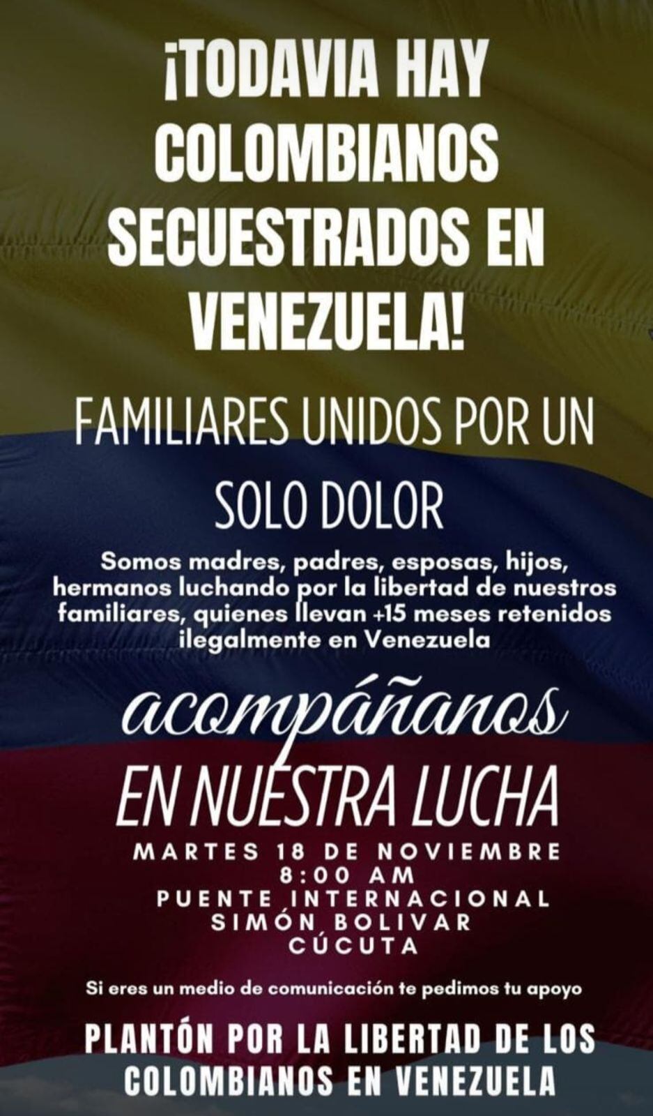 Platón por la libertad de los colombianos en Venezuela. / Foto: Cortesía.