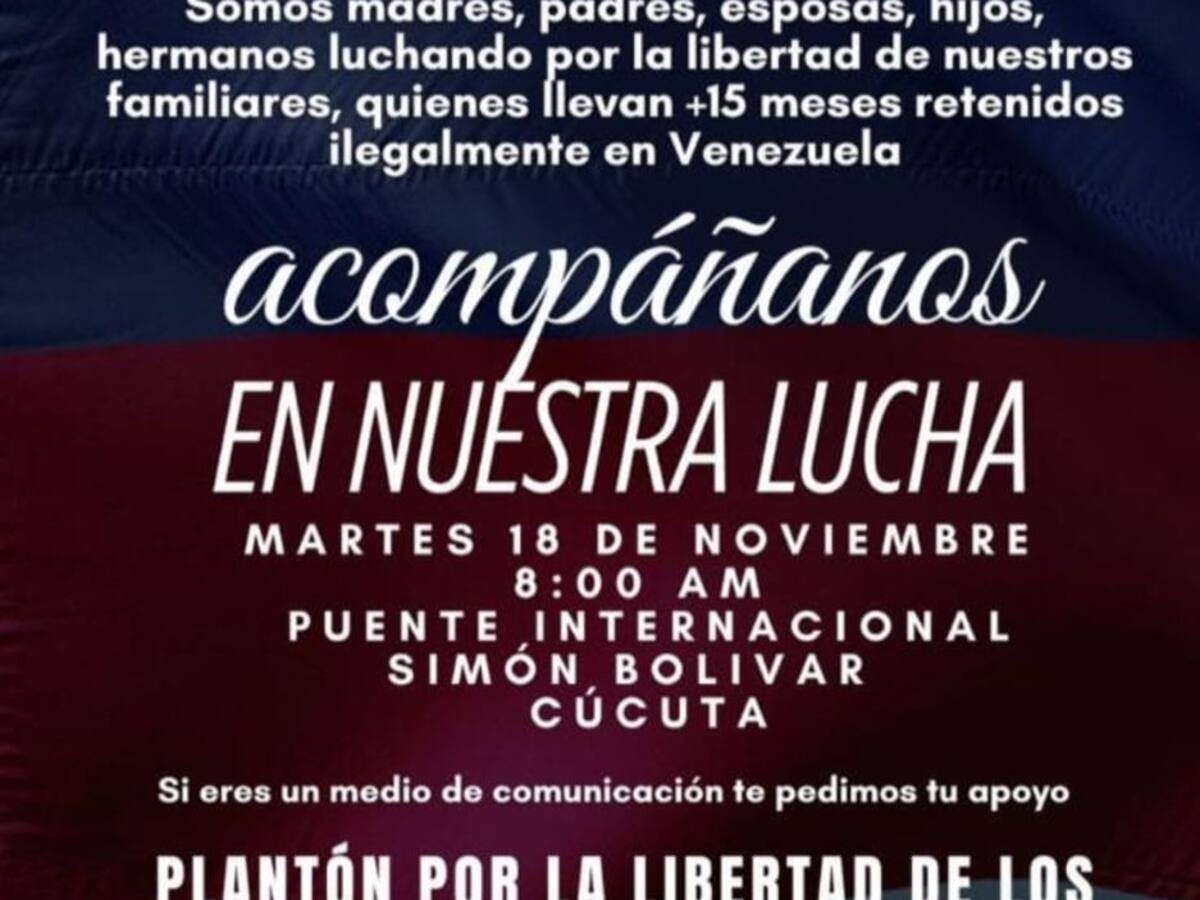 Familiares de colombianos presos en Venezuela harán plantón por su liberación