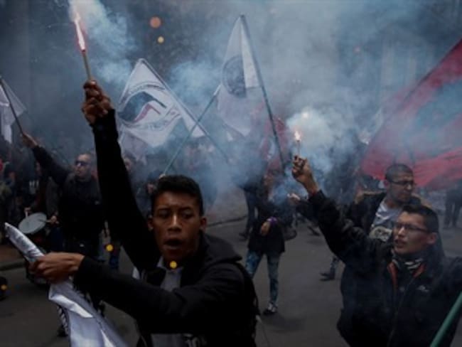 Fotos: Manifestantes se tomaron Bogotá durante el Día del Trabajo
