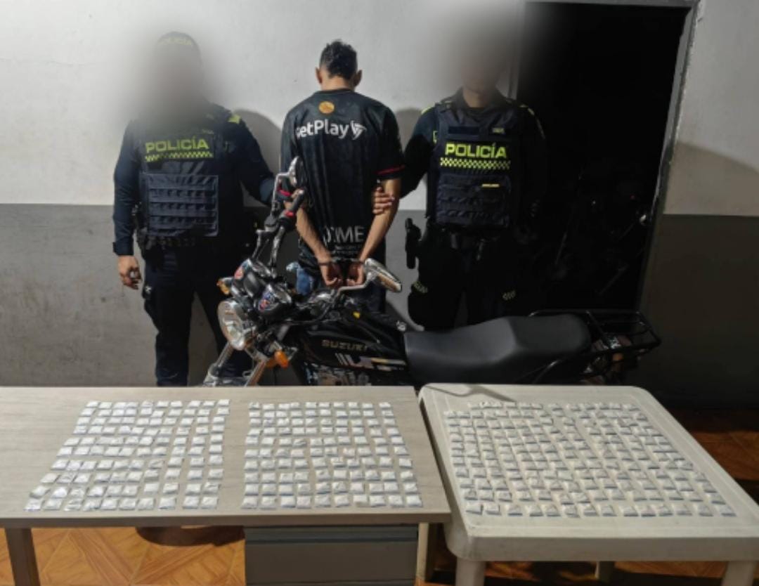 Cayó alias ‘Pepo’ con 355 dosis de base de coca que iba a comercializar