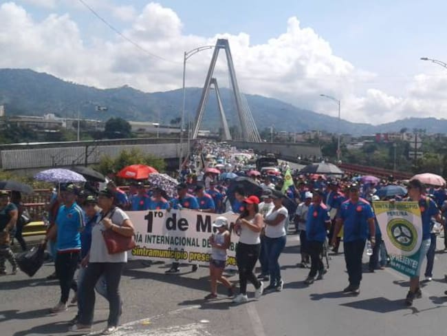 7 mil trabajadores marcharon en Dosquebradas y Pereira