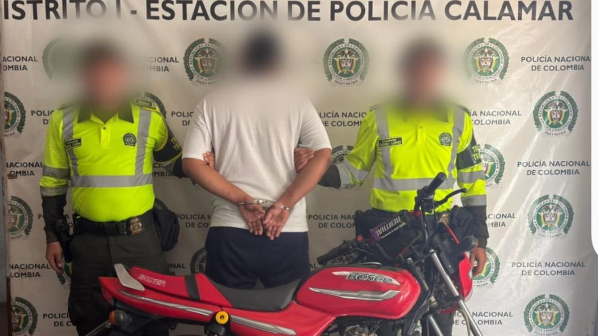 Un hombre capturado y una moto recuperada deja operativo de la Policía Bolívar en Calamar