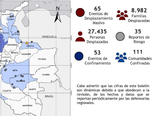 Informe desplazamientos y confinamientos en Colombia