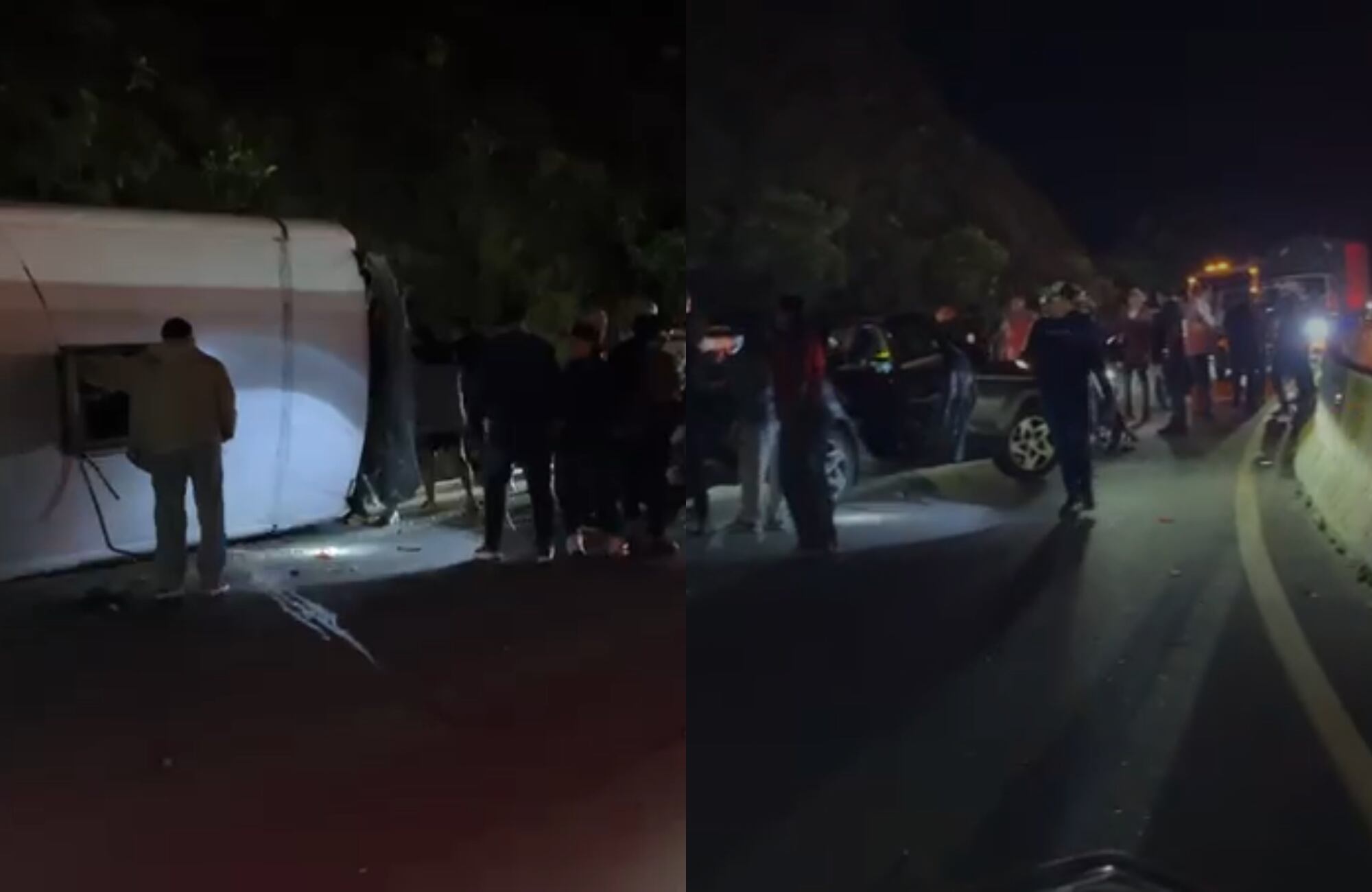 Accidente en la vía Bogotá - La Vega. Foto: captura de pantalla de video suministrado