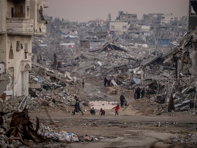 Franja de Gaza tras los bombardeos. Foto: Saeed M. M. T. Jaras/Anadolu via Getty Images)