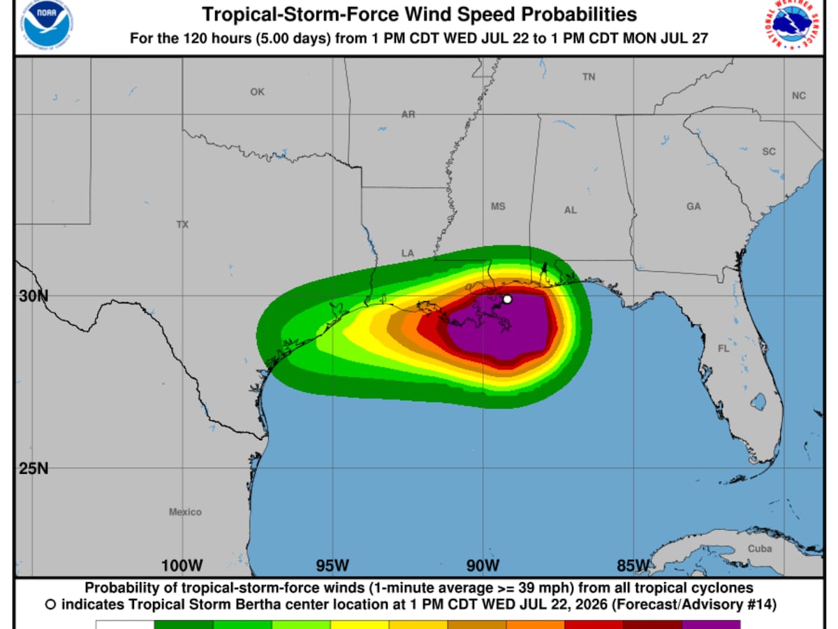Tormenta tropical Bertha toca tierra en el sur de Estados Unidos