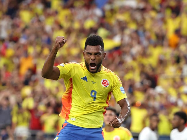 Miguel Ángel Borja festeja su gol ante Panamá. (Photo by CHRIS CODUTO/AFP via Getty Images)