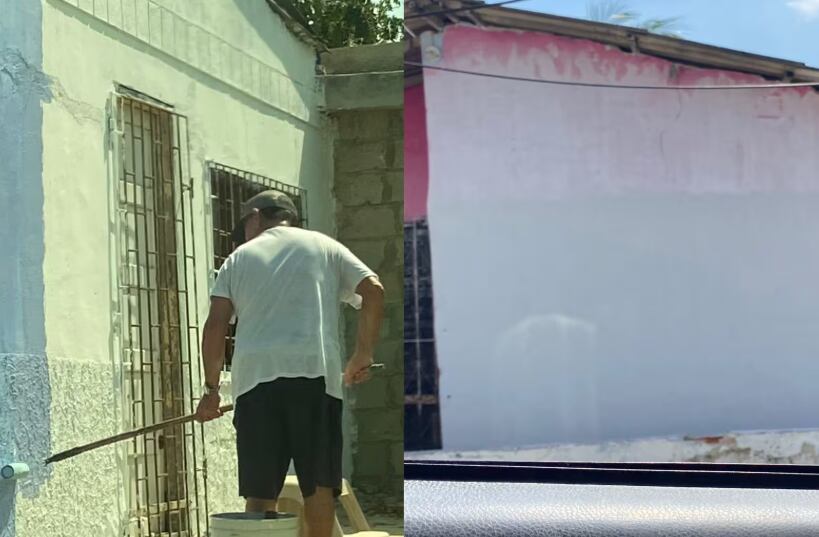 Viviendas pintadas en el suroccidente de Barranquilla. Foto: Caracol Radio.