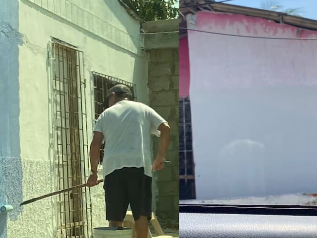 Viviendas pintadas en el suroccidente de Barranquilla. Foto: Caracol Radio.