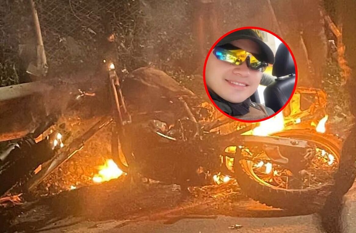 Emboscada en Caloto, Cauca, donde pierde la vida el patrullero Duvan Montoya Moreno. Cortesía: Redes Sociales.