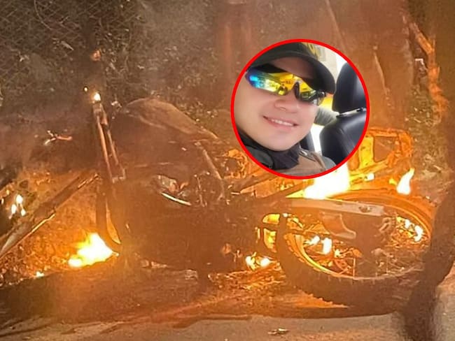 Emboscada en Caloto, Cauca, donde pierde la vida el patrullero Duvan Montoya Moreno. Cortesía: Redes Sociales.