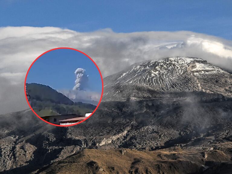 Volcán Nevado del Ruiz: se reporta columna de humo que superó los 1.400 metros.