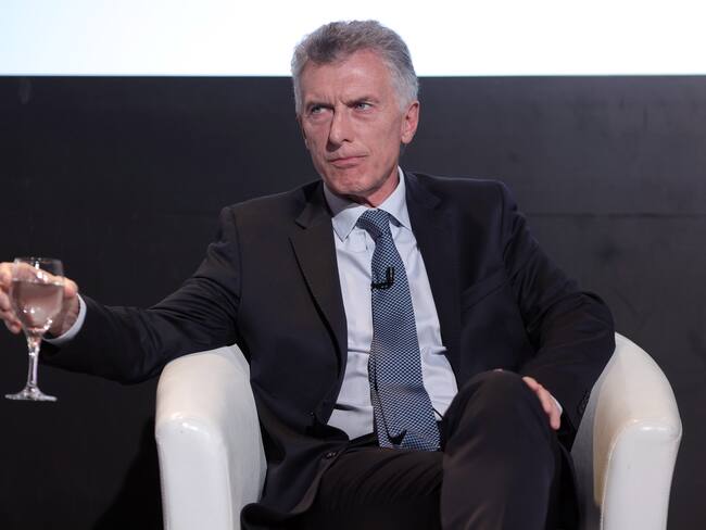 MADRID, SPAIN - JULY 09: The former president of Argentina Mauricio Macri drinks water during the opening of the XIV Atlantic Forum 'Ibero-America: democracy and freedom in hard times', on 9 July 2021, at Casa America, Madrid, (Spain). Organized by the International Freedom Foundation (FIL), the event aims to address current issues related to the defense of freedom, free markets, democracy and the rule of law. (Photo By Eduardo Parra/Europa Press via Getty Images)