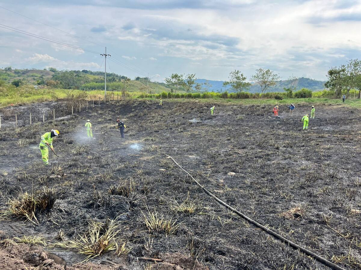 Incendio forestal en el Kilómetro 41 de Manizales consumió varias hectáreas de pastizal