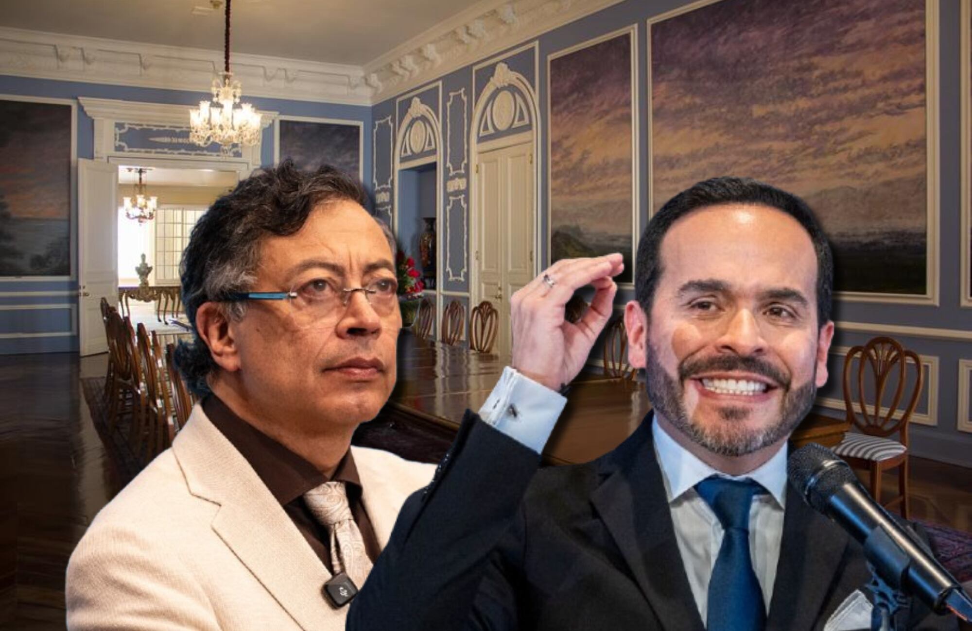 Salón Azul, Gustavo Petro y Abelardo de la Espriella. Fotos: Suministrada / (Photo by Lev Radin/Pacific Press/LightRocket via Getty Images) / (Photo by Diego Cuevas/Getty Images)