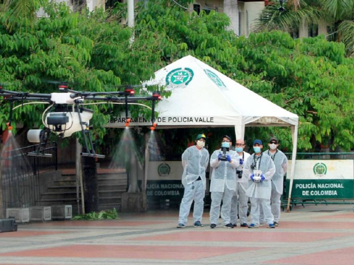 Buga, pionera en Colombia al fumigar con drones para combatir el Covid-19